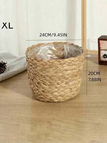 1pc Handmade Woven Plant Pot Cover, Seagrass Rope Basket For Home Living Room, Wicker/Rattan/Bamboo Handicraft Flower Basket - Multicolor - View 21