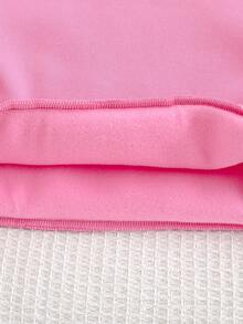 Cozy Pixies 2pcs Baby Girl Rainbow Pattern Crew Neck Raglan Sleeve Sweatshirt And Jogger Pants Set - Pink - View 8