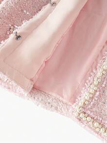 MOTF PREMIUM TWEED FAUX PEARL TRIM JACKET - Multicolor - View 8