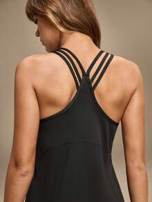 Hanevo 休闲百搭字母印花运动背心 - 黑色 - 查看 5