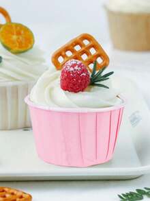 50pcs Muffin Cup Liners Cupcake Wrappers With Foil Rim For Gathering With Family & Friends Back To School - Multicolor - View 6