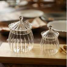 Madebyblanc 1 件欧式玻璃透明方形糖罐创意茶叶、咖啡豆、干果储存罐 - 彩色 - 查看 5