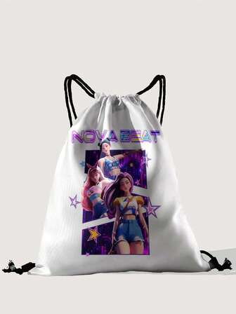 Grunge Punk Drawstring Backpack For Sports, Fitness, Travel, Swimming, Beach. Sports Bag, Gym Bag, Suitable For Men, Women, Boys, Girls. Gym Accessories, School Backpack