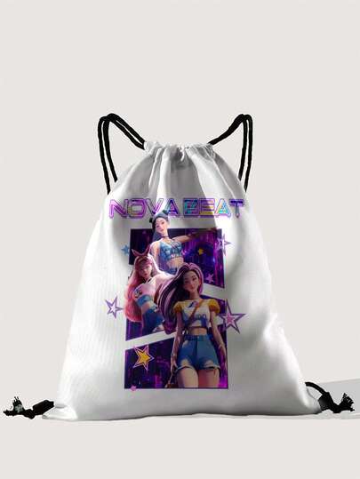 Grunge Punk Drawstring Backpack For Sports, Fitness, Travel, Swimming, Beach. Sports Bag, Gym Bag, Suitable For Men, Women, Boys, Girls. Gym Accessories, School Backpack