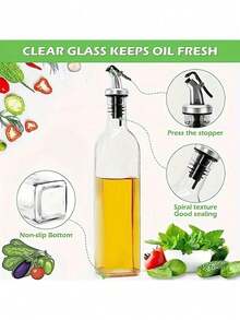 1pc Glass Oil Dispenser Bottle, Leakproof Oil Pot, Storage Oil Bottle,Seasonings Container For Outdoor Bbq Camping Picnic, Kitchen Gadgets, Glass Bottle - Multicolor - View 11
