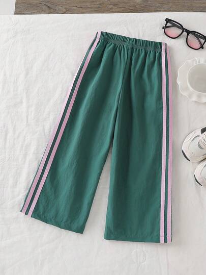 Genkimix Kids Quần sọc nhiều màu đơn giản cho bé gái