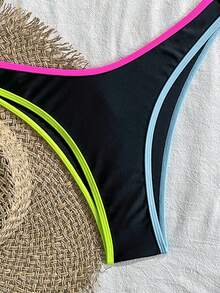 Swim Basics Conjunto de traje de baño de mujer negro y colorido adelgazante - Multicolor - Ver 5