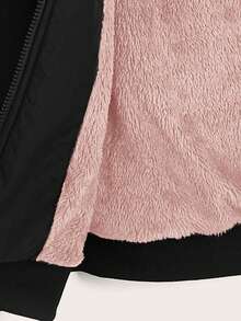 SHEIN EZwear 大码保暖连帽休闲百搭外套，多色可选 - 彩色 - 查看 5
