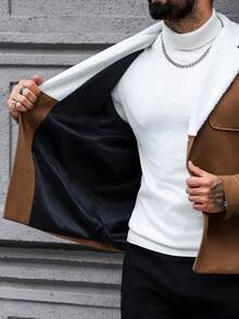 Manfinity Homme Men's Casual Outdoor Warm Long Sleeve Jackets, Suitable For Autumn/Winter,Daily Leisure, Weekend Trips, Outdoor Activities, Travel Expeditions, Relaxed Work Environments Or Semi-Formal Occasions,Boyfriend/Husband Gift, Anniversary Gift