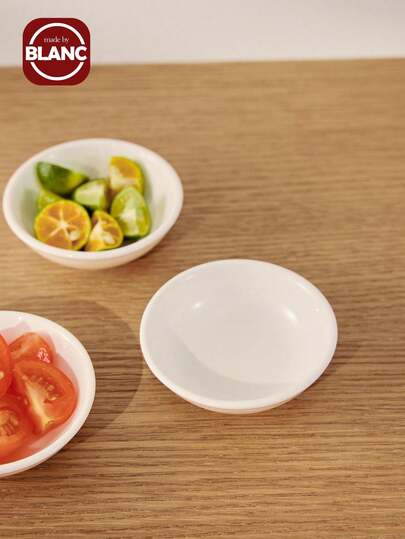 1pc High-Quality Ceramic Condiment Dipping Dish, Pure White Multifunctional Plate, Household & Hotel Essential Christmas Gift
