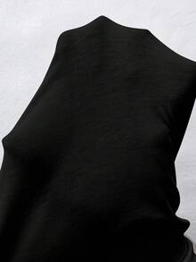 SHEIN EZwear 休闲简约女款宽松长袖卫衣，带口袋，23种款式，秋冬款，清新甜美风，运动健身风，印花图案 - 黑色 - 查看 6