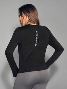 With My Calm Einfarbiges, lässiges und vielseitiges Langarm-Sportshirt mit Raglanärmeln, reflektierendem Aufdruck, Daumenlöchern, Seitentaschen und sportlichem Design