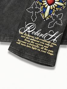 PAVTROS 男士休闲宽松圆领长袖 T 恤，适合日常穿着，图案长袖男士短款图案衬衫，宗教衬衫，基督教衬衫，适合秋季 - 黑色 - 查看 8