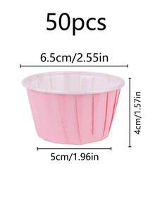 50pcs Muffin Cup Liners Cupcake Wrappers With Foil Rim For Gathering With Family & Friends Back To School - Multicolor - View 4