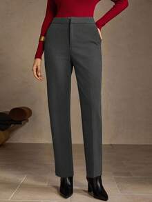 MOTF PREMIUM 纯色斜口袋锥形裤 - 灰色 - 查看 9