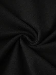 HELLO KITTY AND FRIENDS | SHEIN Men's Casual Everyday Commute Cute Cartoon & Letter Print Dropped Shoulder Loose Black T-Shirt, Summer - Black - View 5