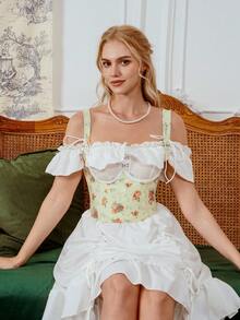 Myrelith 女士性感钢圈复古提升文胸 - 彩色 - 查看 3