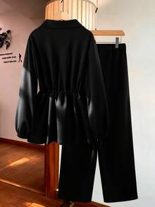 GlowEve 女式基本款高领束腰拉链两件套