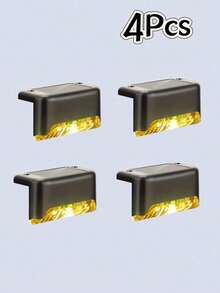 4/2个多色太阳能台阶灯，户外台阶灯，LED太阳能灯，适用于户外楼梯、台阶、围栏、露台、庭院、栏杆、花园、后院和小路（太阳能供电） - 彩色 - 查看 22