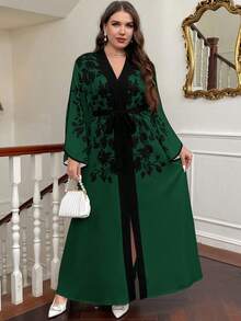 Firerie Große Größen Damen Grafik Farbblock Valentinstag schwarzer Gürtel mit Seitentaschen