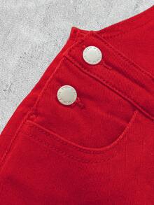 SHEIN Young Boys' Street Cool Bear And Letter Pattern High Elasticity Skinny Black Denim Overalls Jumpsuit ,Casual And Versatile For Young Boys Fall/Winter Clothes