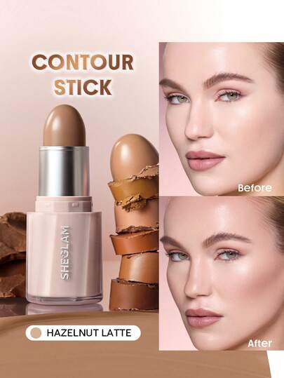 SHEGLAM Buttery Buff Contour & Bronzer Stick-Hazelnut Latte Brand Beauty Makeup Face Paint Cosmetic For Women Girls Perfect For Winter Spring Ideal For Y2K Fancy Fashion Suitable For Birthday Gift Party Ready Best Color