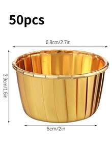 50pcs Muffin Cup Liners Cupcake Wrappers With Foil Rim For Gathering With Family & Friends Back To School - Multicolor - View 13