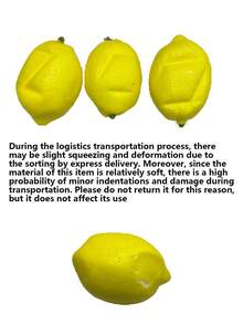 8PCS Yellow Artificial Lemon Fake Fruit Lemon Simulated Lemon Suitable For Home Kitchen Wedding Party Photography Prop Decoration Gifts Birthday Graduation - Lemon Fruit - View 3