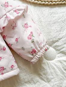 Vintaside Kids Áo khoác trùm đầu họa tiết nơ hoa giản dị cho bé gái, mùa thu/đông - Nhiều màu - Xem 7