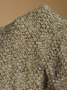 Poéselle Women's Casual Loose Knitted Vest With Horn Button Design, Autumn/Winter Women Western Clothes Women S Western Clothing - Army Green - View 8