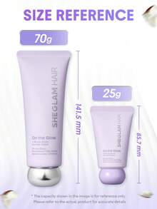 SHEGLAM HAIR On The Glow 1 分鐘空氣感秀髮冰糕-25g，保濕免洗護髮素，免洗護髮霜，熱定型保護，免沖洗，不傷發，輕盈不油膩，輕盈冰糕質地，雙重功效配方，保護和修復輕微受損、易捲曲的頭髮 禮物 粉紅色的 化妝品 海灘 節慶 護髮 Y2K 假期 夏天 美髮配件 重返校園 家 - 淡紫色 - 查看 14