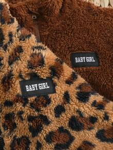 Emery Rose Kids Emery Rose Kids 2 件套年轻女孩休闲蓬松豹纹立领夹克，豹纹夹克和黑色夹克，秋冬 - 彩色 - 查看 8