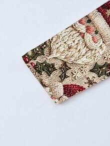 EMERY ROSE T-shirt de Noël à col rond pour femme, coupe slim, avec imprimé graphique du Père Noël - Multicolore - Voir 6