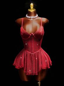 Amplova 圣诞派对紧身胸衣腰带迷你连衣裙 - 彩色 - 查看 3