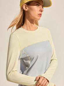 Exploreva 女式户外露营徒步休闲运动T恤和背心 - 杏色 - 查看 3