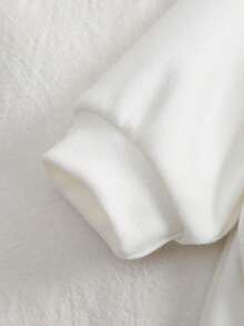 2pcs Baby/Baby BoyDinosaur Embroidery Casual Crew Neck Long Sleeve Top And Pants Sleepwear Set, Autumn/Winter - White - View 3