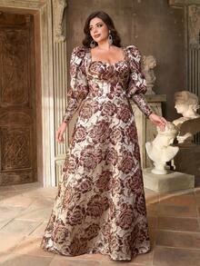 Aureia Váy suông tay bồng cổ vuông chất liệu satin jacquard nhiều màu sang trọng, thanh lịch cỡ lớn, cạp cao, gấu siêu rộng, thích hợp cho các buổi dạ tiệc tối, tiệc độc thân, hẹn hò, dạ hội, kỳ nghỉ, đám cưới, sinh nhật, trở lại trường, dịp trang trọng (được tô điểm nhiều) - Màu vàng - Xem 7