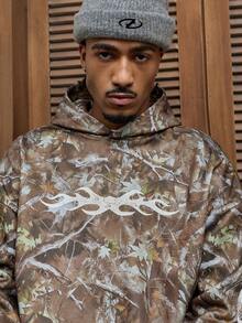 AXEPEAK Casual Loose Short Hoodie Sweatshirt For Men, Autumn/Winter - Brown - View 3