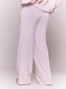 MUSERA Plus Wide Leg Emboidered Knit Trousers Cosy Casual Everuday Sweatpants Fall Autum Winter   Spring