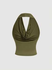 SHEIN MOD 女士多功能修身时尚吊带背心 - 軍綠色 - 查看 3