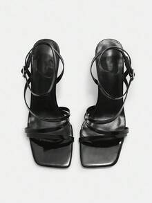 CUCCOO CURVES 加大码宽幅优雅性感多带凉鞋，适合夏季日常户外穿着 - 黑色 - 查看 4