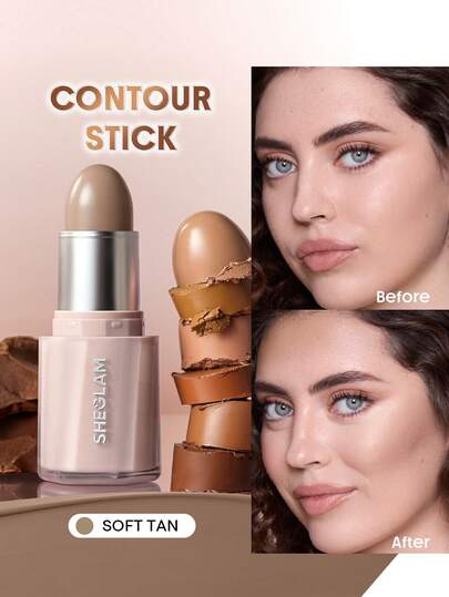SHEGLAM Buttery Buff Contour & Bronzer Stick-Soft Tan Brand Beauty Makeup Face Paint Cosmetic For Women Girls Perfect For Fall Winter Ideal For Y2K Fancy Fashion Suitable For Birthday Christmas Present Party Ready Best Color