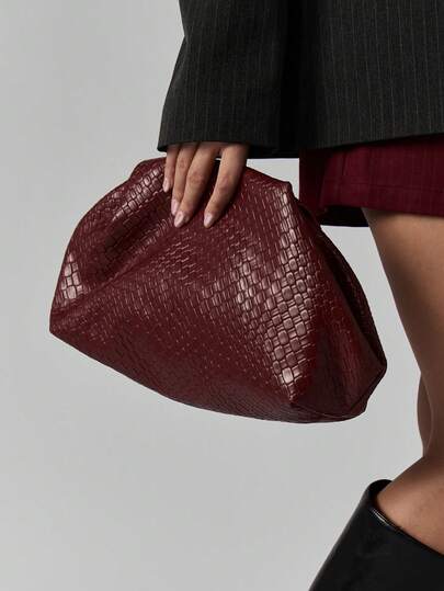 MISSGUIDED Ladies,Women Clutchs,Woven Bag, Woven Embossed Pu,Fashionable, Elegant , Simple, Personalized, Versatile, Classic, For Commute, Office,Date, Daily,Shopping, Afternoon Tea