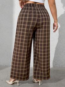 Vionelle 大码女式法式休闲优雅格子裤，秋冬 - 彩色 - 查看 2