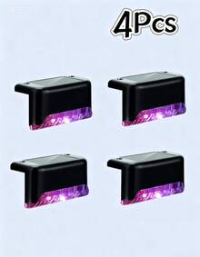 4/2个多色太阳能台阶灯，户外台阶灯，LED太阳能灯，适用于户外楼梯、台阶、围栏、露台、庭院、栏杆、花园、后院和小路（太阳能供电） - 彩色 - 查看 24