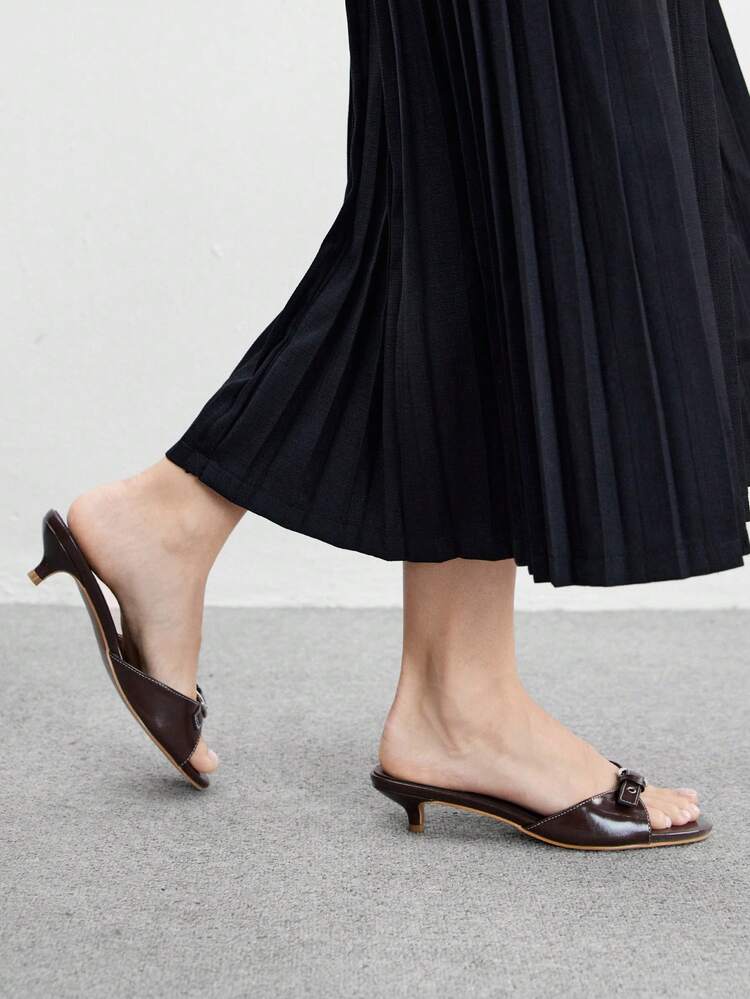 CUCCOO BIZCHIC Women's Fashionable Versatile Commuting Minimalist Heeled Sandals Summer Shoes