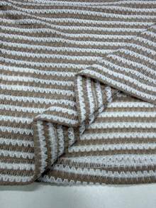 SHEIN PETITE 条纹长袖上衣和裤子两件套休闲度假套装，女士秋季服装 - 紫紅色 - 查看 13