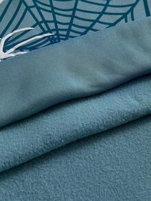 SWAVVY Grey-Blue Rhinestone Embellished Men's Casual Hooded Sweatshirt