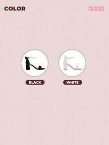 CUCCOO CURVES Plus Size Women Fashionable White Faux Pearl Chain Ankle Strap Comfort High Heel Sandals For Christmas - White - View 14