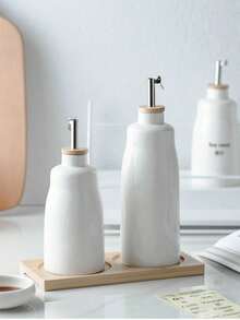 Madebyblanc Japanese Style Ceramic Oil Bottle, Kitchenware Oil Pot, Soy Sauce Vinegar Bottle, Condiment Jar, Commercial Creative Light-Blocking Decanter - Multicolor - View 5